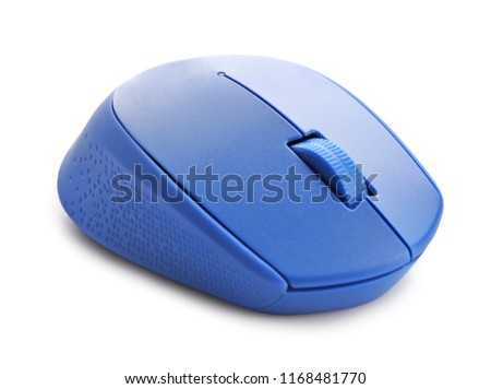 Color computer mouse on white background