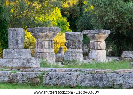 Ancient ruins in Olympia, Peloponnese, Greece