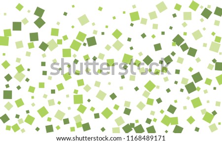 Many Stylish, Modern and Nice Looking Green Confetti of Different Size on White Background