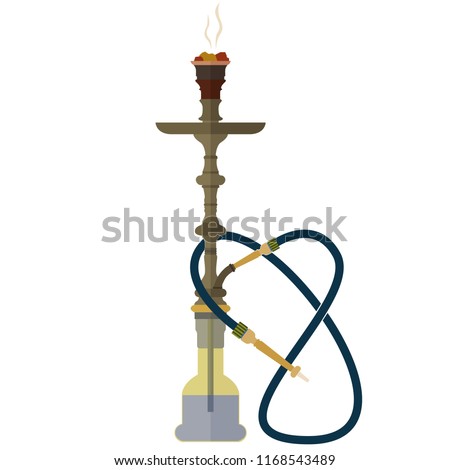 Colored vector hookah ready to smoke