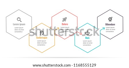 Vector Infographic hexagon design with icons and 5 options or steps. Infographics for business concept. Can be used for presentations banner, workflow layout, process diagram, flow chart, info graph