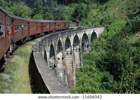 Train and bridge, Sri Lanka Royalty-Free Stock Photo #11686042