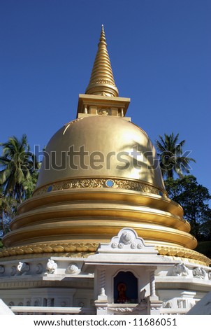 Golden stupa in Badulla, Sri Lanka Royalty-Free Stock Photo #11686051