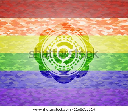 brain storm icon on mosaic background with the colors of the LGBT flag