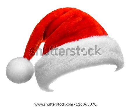 Santa Claus red hat isolated on white background Royalty-Free Stock Photo #116865070