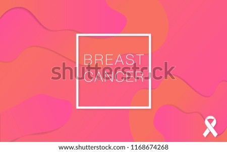 Breast cancer awareness month vector illustration on pink gradient background