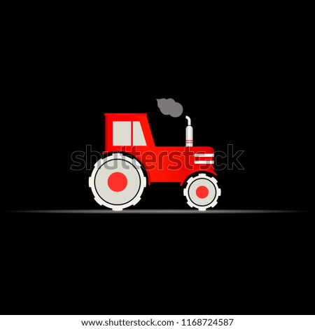 Tractor, Agriculture. Economic Geography 3d Vector Icon, Map Navigation Element Isolated on Black. Vector Background for Banner, Certificate, Poster Design, Visiting Card.