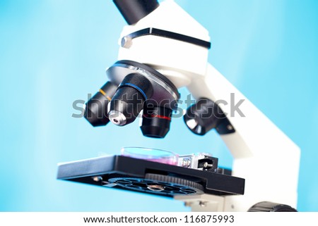 Close up of microscope