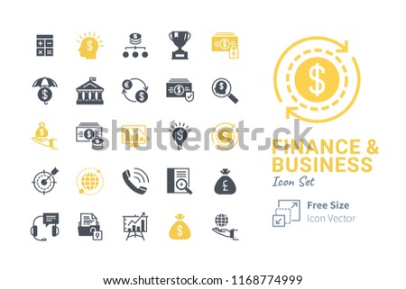 Finance and Business Vector Icon Set 06