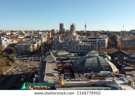 Panoramic view of Madrid from Circle Fine Arts rooftop, Spain