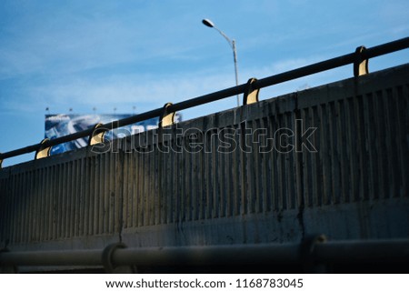Beautiful metallic protection grill of a flyover bridge unique photo