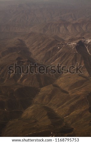 aerial view on dessert mountain, Herat Afghanistan