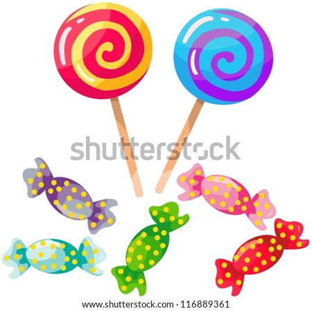 illustration of isolated candies set on white background