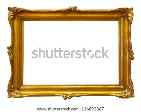 gold picture frame. Isolated over white background Royalty-Free Stock Photo #116892367