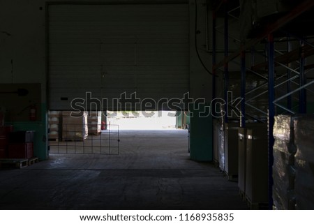 Light from the tunnel of underground parking, storehouse