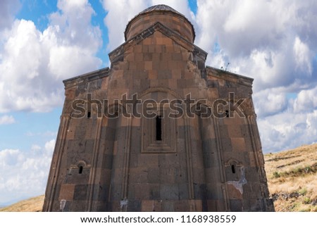 Exterior of the Church of Tigran Honents in the ruins of Ani, capital of ancient Armenian Bagradit Kingdom, in Kars, Turkey