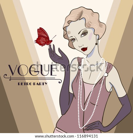The Vector invitation on Fashionable a retro Party