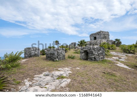 Picture shows a Maya Temple in Tulum, Mexico
