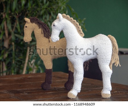 crocheted amigurumi horse toys full body profile