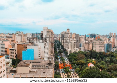 Panoramic view Belo Horizonte Avenida Afonso Pena