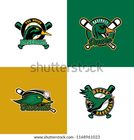 american sports duck baseball softball logo template