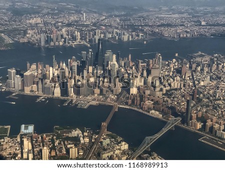 Aeirial view of New York City skyline