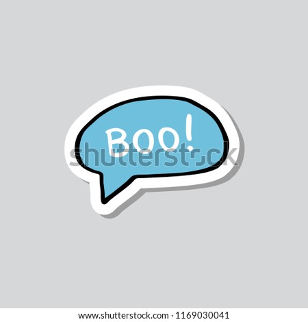 boo! speech bubble sticker doodle icon
