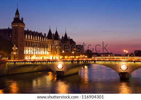 Paris by night, Seine River Bridge