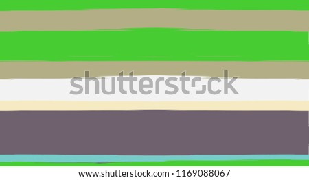 Brown, Green, Gray Painted Vector Seamless Summer Pattern Sailor Stripes. Grunge Textured Horizontal Graffiti Lines, Paint Brush Male Fabric Design. Vector Watercolor Seamless Stripes Cute Background