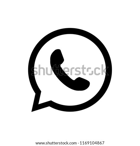 Telephone icon, Whatsapp Logo Phone in Bubble Icon Vector Royalty-Free Stock Photo #1169104867