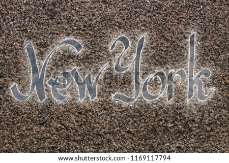 New york logo on the granite slab background