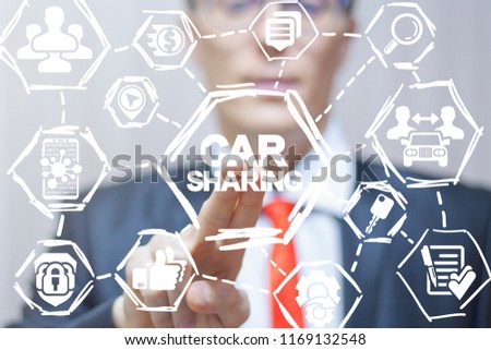 Car Sharing. Carsharing. Ridesharing. Transport renting service concept. Vehicle to share.