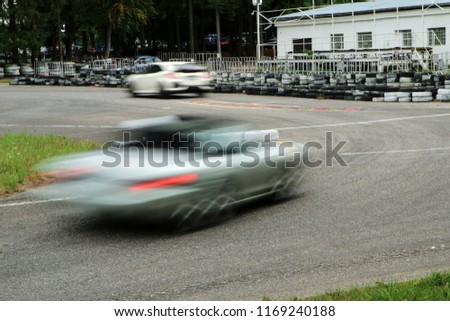 A picture from a small race track, where the free rides are performed. Drivers can drive for fun during the weekend free races. 