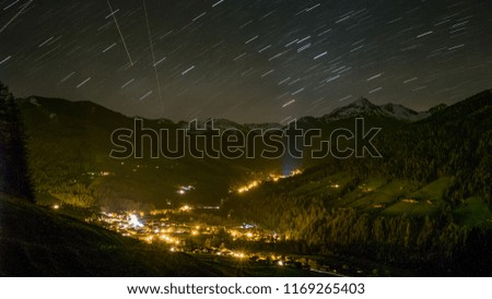 long exposure shot of alpbachtal valley in tyrol in austria at night