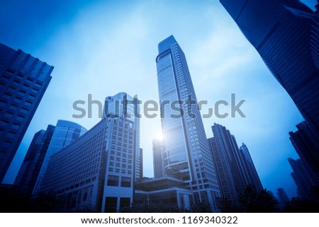     Concept of urban construction office in construction business district                           