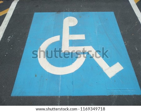 Handicapped parking spot sign