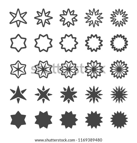 multi pointed star icon set