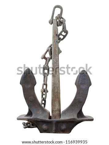 Old anchor isolated on a white background