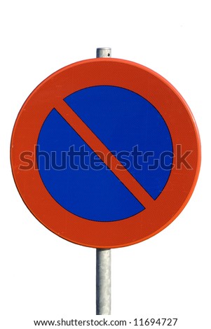 No parking traffic sign on white background