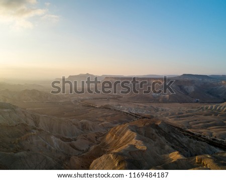 Scenic view on Ein Avdat National Park. The park and canyon located in desert of the Negev 
