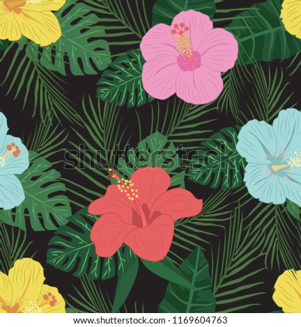 tropical flowers pattern print