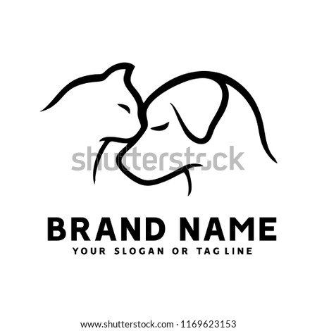 dog and cat vector design logo