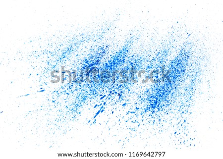 blue powder on white background. watercolor 
