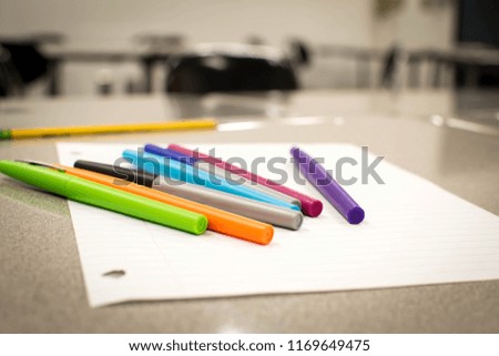 Various colored pens