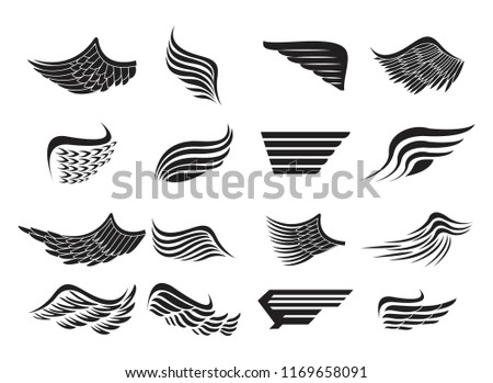 Set of wings emblems