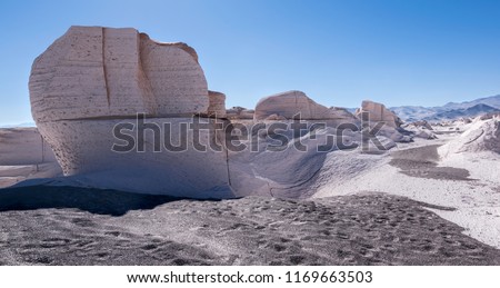 Pumice white stone formations that look like the moon in Catamarca Argentina