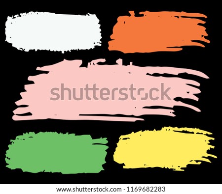Collection of hand drawn colorful grunge brushes. Vector Grunge Brushes. Dirty Artistic Design Elements. Creative Design Elements. Dark background. Distress Frame, Logo, Banner, Wallpaper.