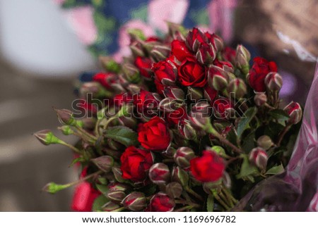 Bouquet of beautiful roses wedding