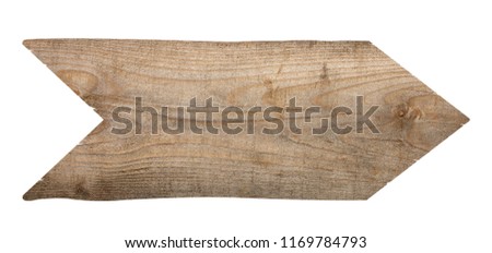 close up of a wooden sign on white background
