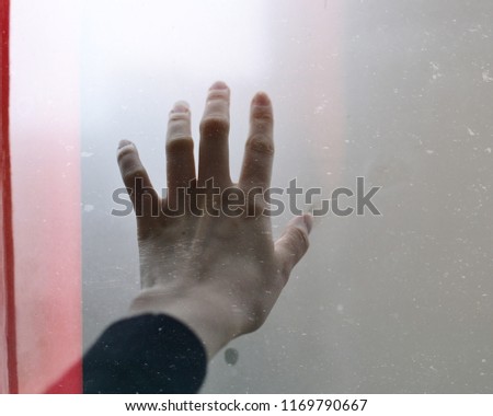hand and glass